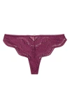 Etam Audace Lace Thong In Purple