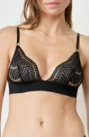 Etam Audace Lace Triangle Bra In Black