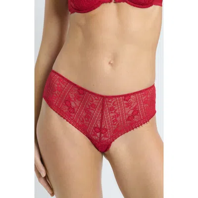 Etam Aura Lace Shorty Panties In Red