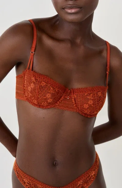 Etam Aura N°9 Underwire Balconette Bra In Brown