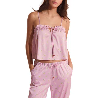 Etam Baie Crop Pajama Camisole In Pink