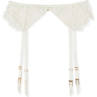 Etam Beloved Porte Jartelle Lace Garter Belt In White