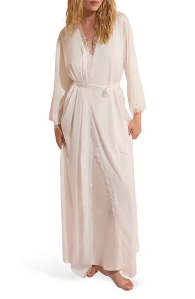 Etam Bridal Bliss Lace Trim Robe In Neutral