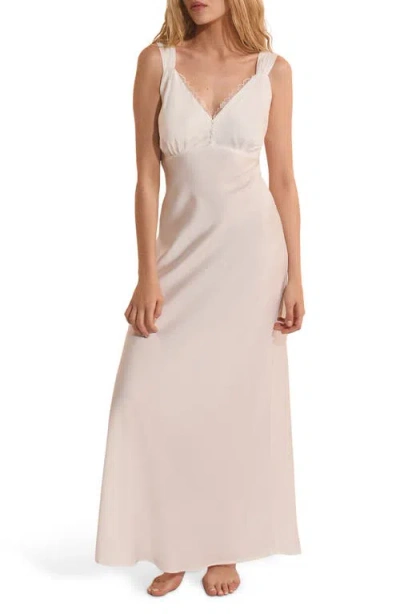 Etam Bridal Bliss Satin Maxi Chemise In White