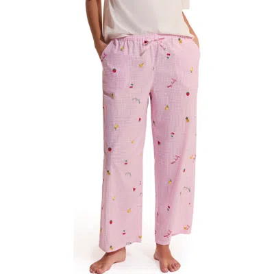 Etam Brisa Cotton Pajama Pants In Pink
