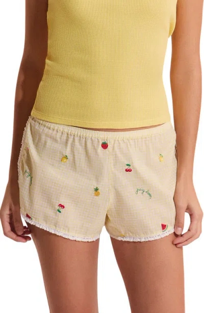 Etam Brisa Cotton Pajama Shorts In Neutral