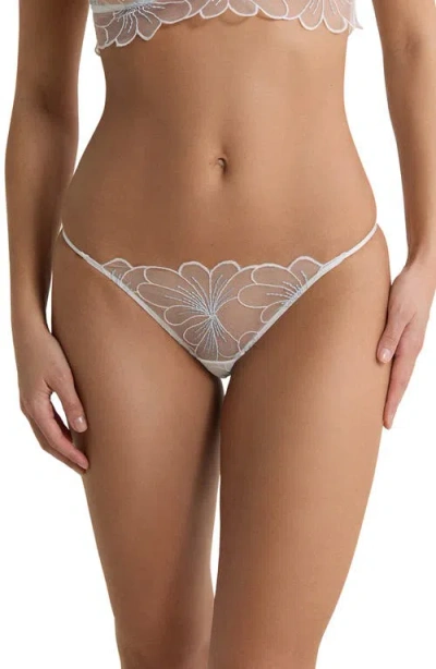 Etam Camelia Embroidered Bikini In White