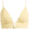 Etam Celeste Lace Triangle Bralette In Yellow