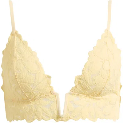 Etam Celeste Lace Triangle Bralette In Yellow