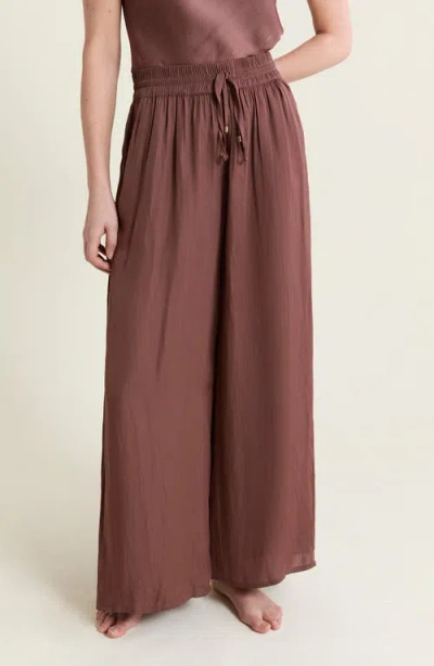 Etam Cheeta Wide Leg Pajama Pants In Brown