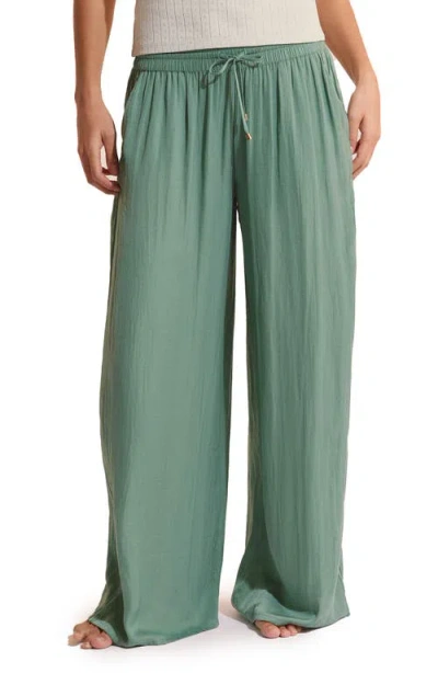Etam Cheeta Wide Leg Pajama Pants In Green