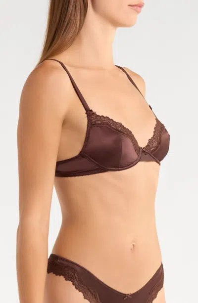 Etam Chuchotee Classique Lace Trim Satin Bra In Multi