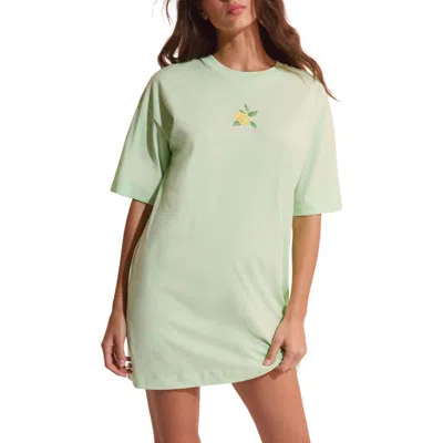 Etam Club Soleil Lemon Graphic Cotton Sleep Shirt In Green