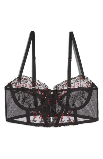 Etam Conquete N°9 Underwire Longline Balconette Bra In Black
