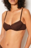 Etam Crush Classique Underwire Balconette Bra In Brown