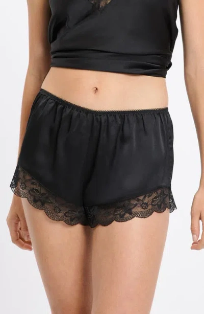 Etam Desire Lace Trim Sleep Shorts In Black