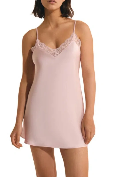 Etam Desire Lace Trimmed Chemise In Pink