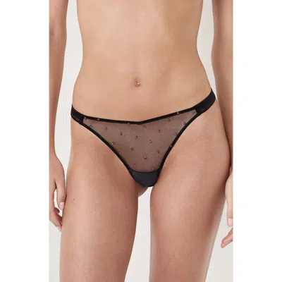 Etam Divine Brazilian Cut Thong In Black