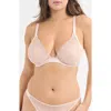 Etam Divine Classique N°7 Rhinestone Mesh Underwire Bra In Pink
