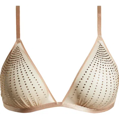 Etam Effusion Crystal Detail Triangle Bra In Blush