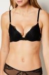 Etam Elixir No. 2 Underwire Plunge Push-up Bra In Black