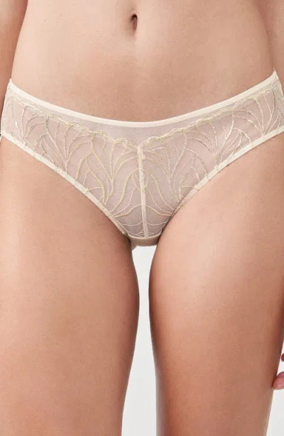 Etam Envolee Lace & Satin Hipster Panties In Neutral
