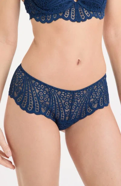 Etam Etreinte Embroidered Panties In Blue