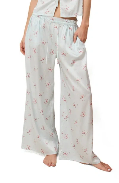 Etam Fiocco Floral Print Satin Pajama Pants In Multi