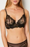 Etam Foudre Embroidered Underwire Bra In Black