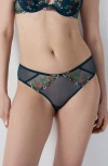 Etam Gourmandise Hipster Briefs In Petrol Blue
