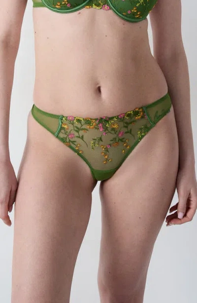 Etam Gourmandise Thong In Green