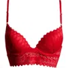 Etam Gravure Lace Underwire Bra In Red