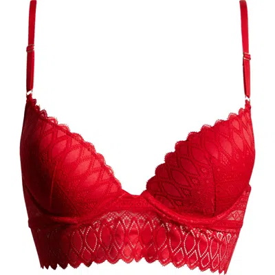 Etam Gravure Lace Underwire Bra In Red