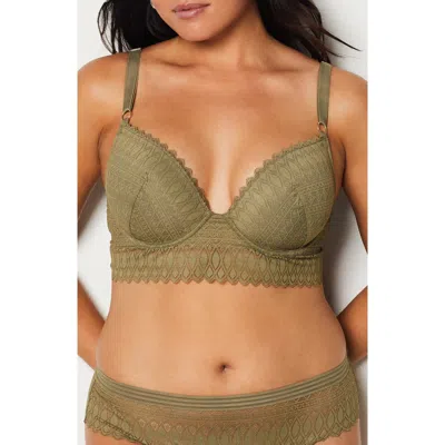 Etam Gravure No.5 Classi Underwire Bra In Khaki Olive