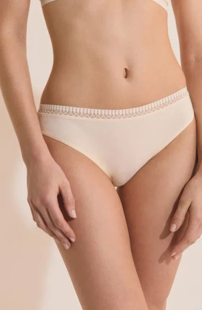 Etam Happily Stretch Cotton High Cut Briefs In Neutral