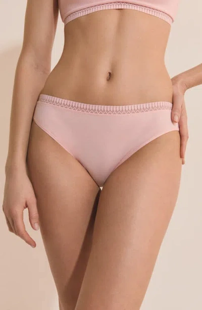 Etam Happily Stretch Cotton High Cut Briefs In Pink