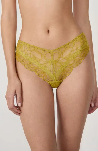 Etam Hedonisme Lace Hipster Panties In Green