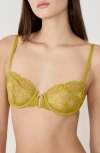 Etam Hedonisme N°9 Classique Lace Underwire Bra In Green