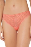 Etam Idole Lace Tanga In Candy-pink