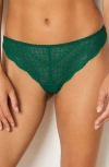 Etam Idole Lace Tanga In Green