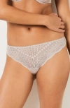 Etam Idole Lace Tanga In Taupe Color