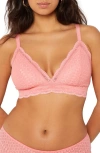 Etam Idole Lace Triangle Bralette In Candy-pink