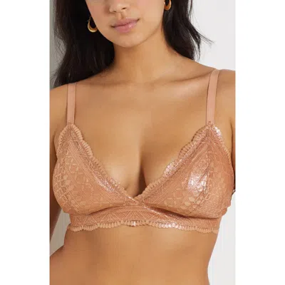 Etam Idole Lace Triangle Bralette In Copper