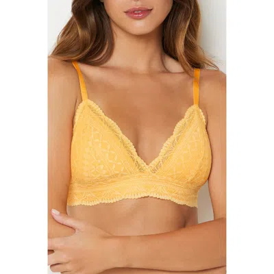 Etam Idole Lace Triangle Bralette In Sunshine Yellow