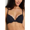 Etam Idole No. 2 Underwire Plunge Push-up Bra In Black