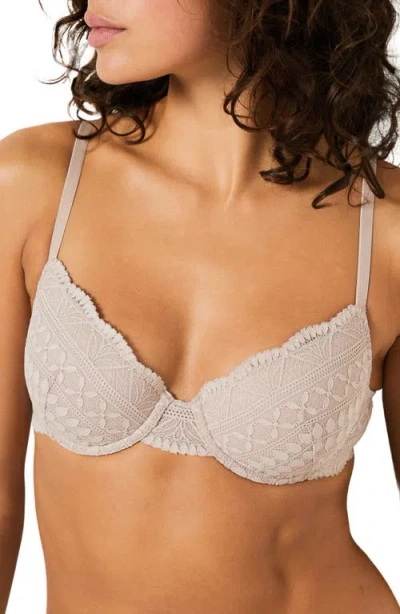 Etam Idole No. 4 Underwire Demi Bra In Taupe Color