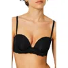 Etam Idole Underwire Bandeau Push-up Bra In Black
