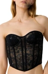 Etam Inattendue Embroidered Underwire Corset In Black