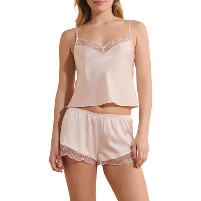 Etam Infusion Lace Trim Satin Camisole In Gray