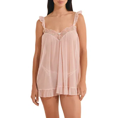 Etam Infusion Point D'esprit Chemise In Blush